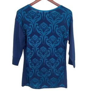 Coldwater Creek Womens Size 8 Medium Blue Wool Blend Sweater Blouse Shirt Top